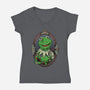 Tattoo Puppet Frog-Womens-V-Neck-Tee-Studio Mootant