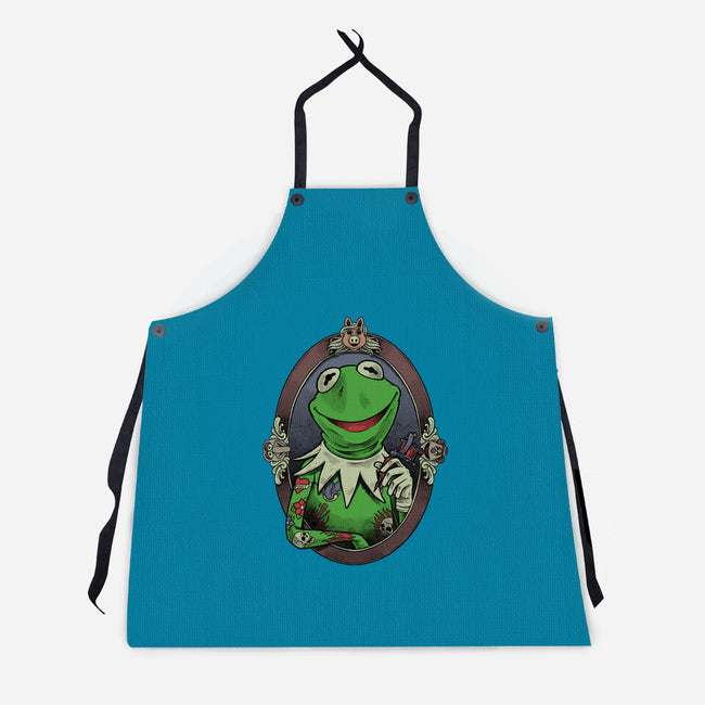 Tattoo Puppet Frog-Unisex-Kitchen-Apron-Studio Mootant