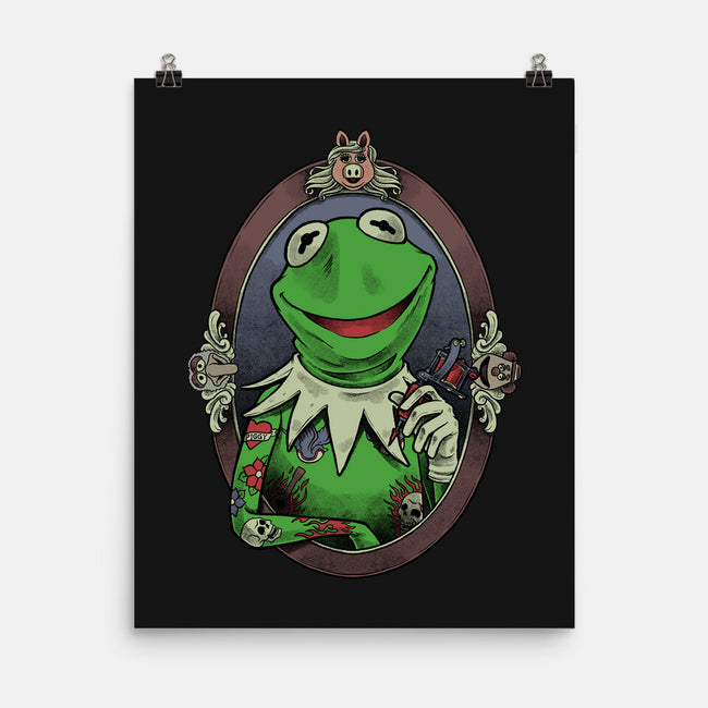 Tattoo Puppet Frog-None-Matte-Poster-Studio Mootant