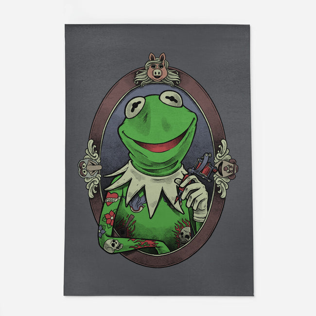 Tattoo Puppet Frog-None-Indoor-Rug-Studio Mootant