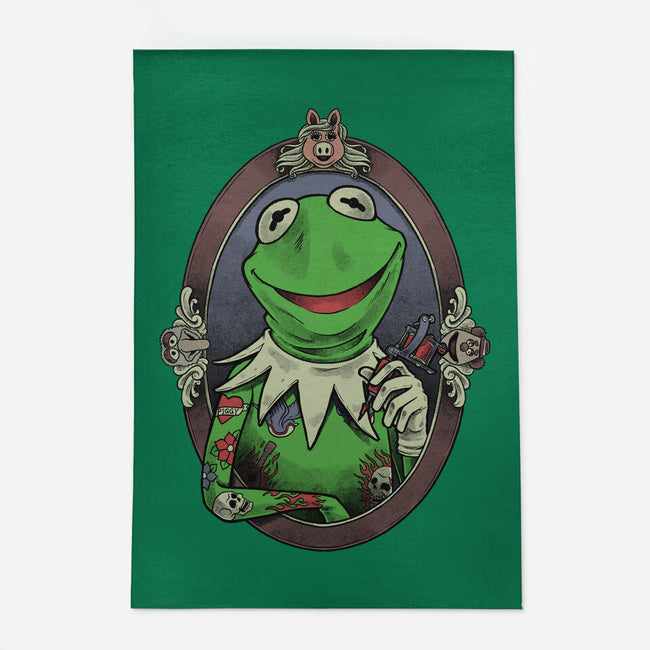 Tattoo Puppet Frog-None-Indoor-Rug-Studio Mootant