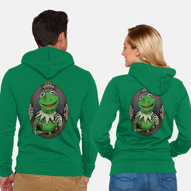 Tattoo Puppet Frog-Unisex-Zip-Up-Sweatshirt-Studio Mootant