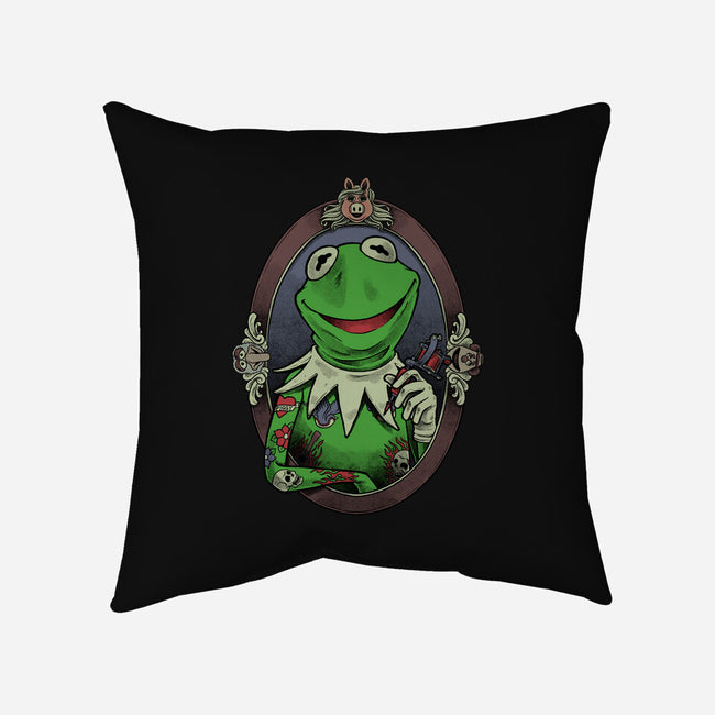 Tattoo Puppet Frog-None-Removable Cover-Throw Pillow-Studio Mootant