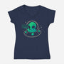 Aliens Don't Believe In Humans-Womens-V-Neck-Tee-xMorfina