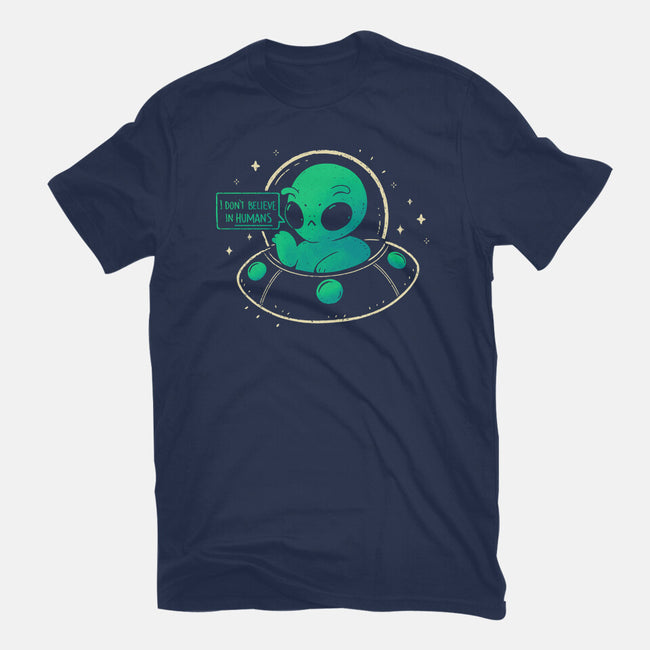 Aliens Don't Believe In Humans-Womens-Fitted-Tee-xMorfina