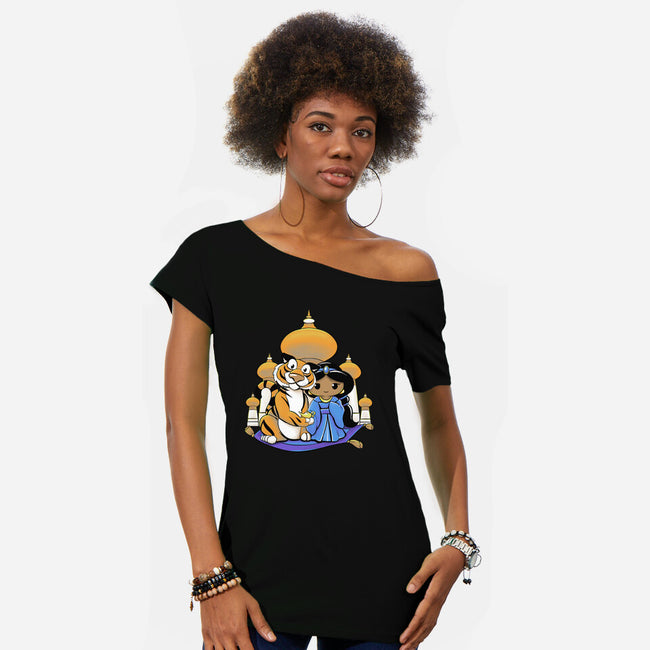 Kokeshi Arabian Princess-Womens-Off Shoulder-Tee-ellr