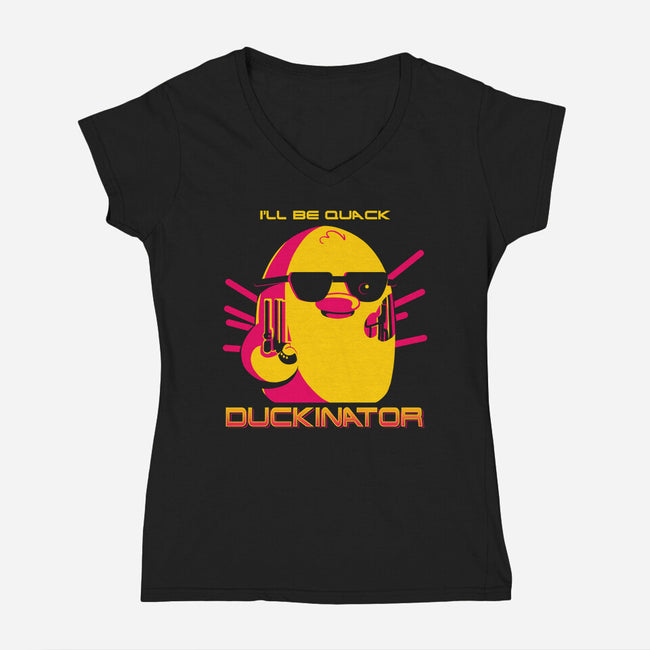 Duckinator-Womens-V-Neck-Tee-estudiofitas