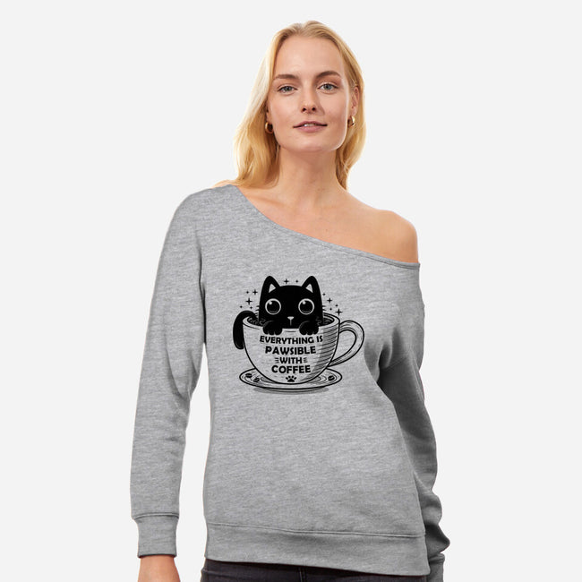 Everything Is Pawsible-Womens-Off Shoulder-Sweatshirt-erion_designs