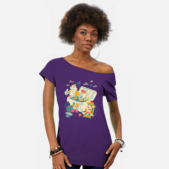 Tropical Heatwave-Womens-Off Shoulder-Tee-estudiofitas