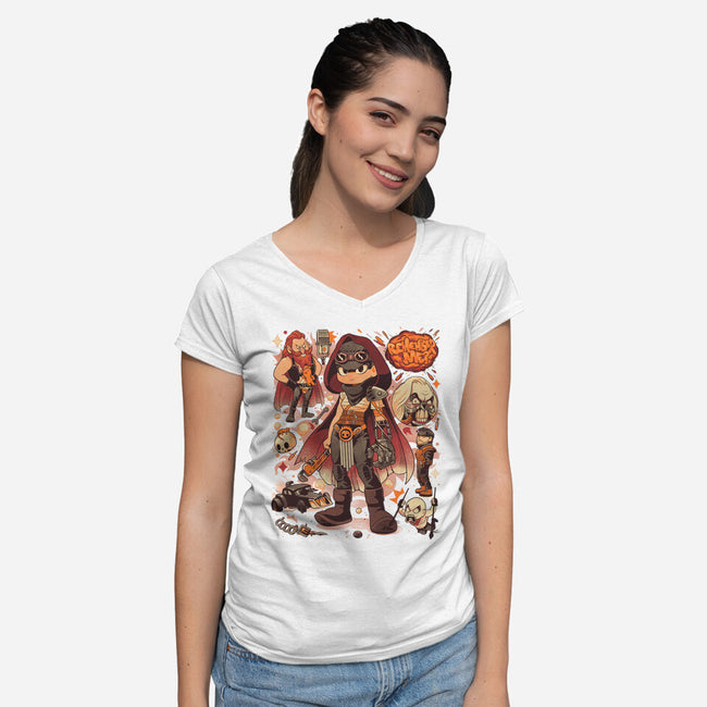 Sand And Fire-Womens-V-Neck-Tee-Bruno Mota