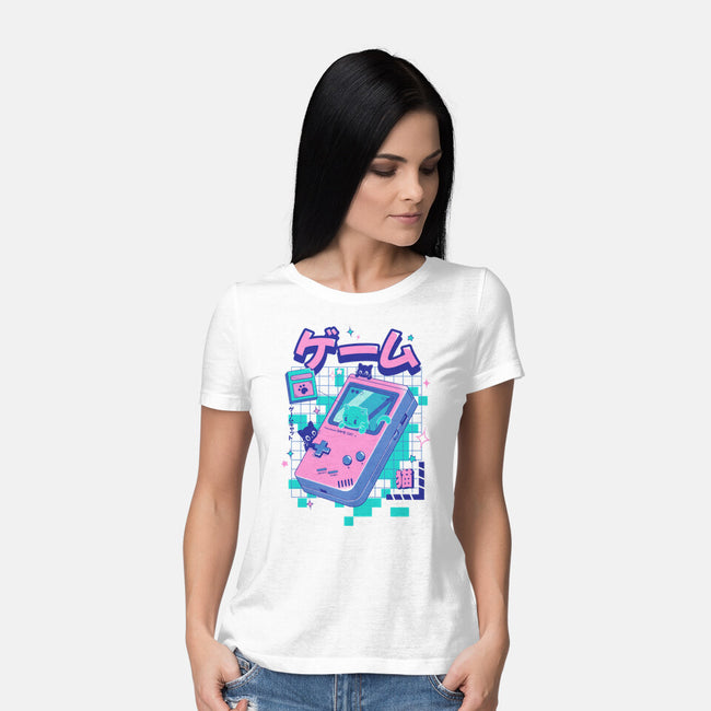 Game Cat-Womens-Basic-Tee-Yuri Santos Art