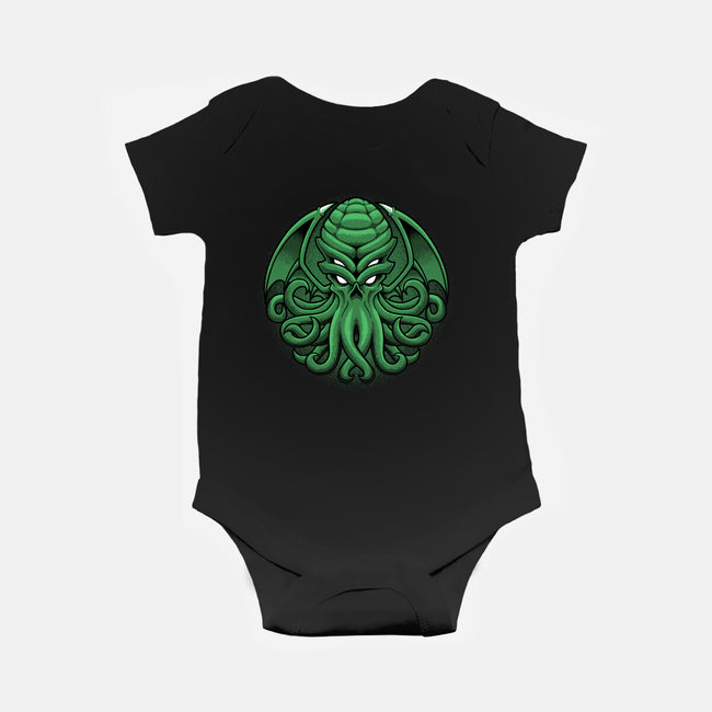 Green Cosmic Octopus-Baby-Basic-Onesie-Astrobot Invention