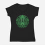 Green Cosmic Octopus-Womens-V-Neck-Tee-Astrobot Invention