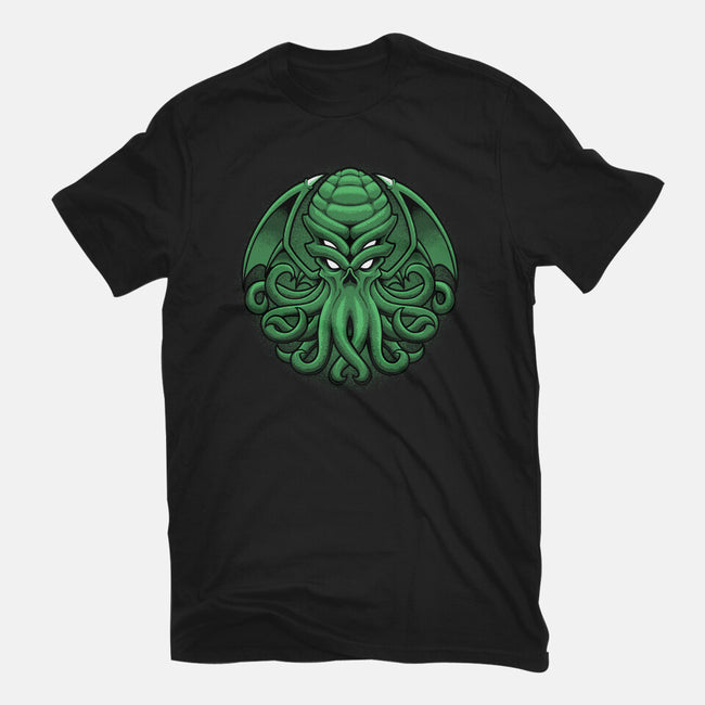 Green Cosmic Octopus-Unisex-Basic-Tee-Astrobot Invention