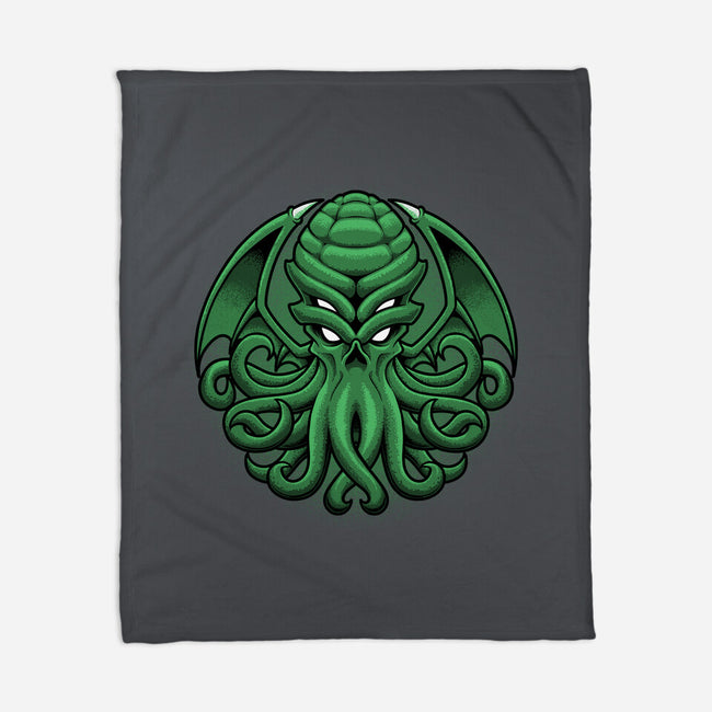 Green Cosmic Octopus-None-Fleece-Blanket-Astrobot Invention