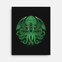 Green Cosmic Octopus-None-Stretched-Canvas-Astrobot Invention