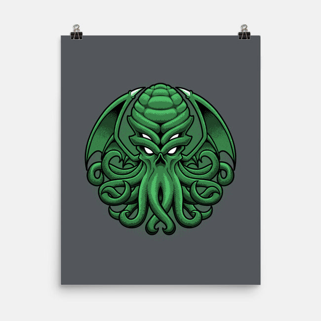 Green Cosmic Octopus-None-Matte-Poster-Astrobot Invention