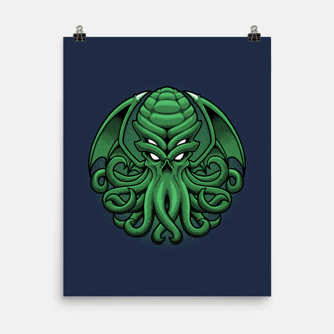 Green Cosmic Octopus-None-Matte-Poster-Astrobot Invention