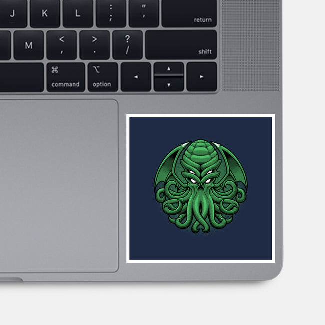 Green Cosmic Octopus-None-Glossy-Sticker-Astrobot Invention