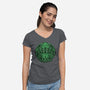 Green Cosmic Octopus-Womens-V-Neck-Tee-Astrobot Invention