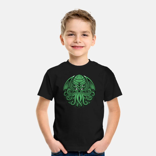 Green Cosmic Octopus-Youth-Basic-Tee-Astrobot Invention