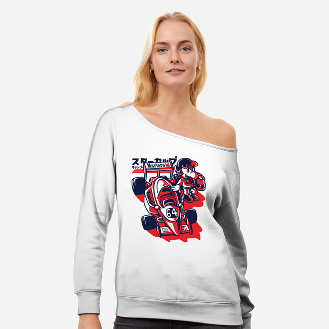 Mushroom Grand Prix-Womens-Off Shoulder-Sweatshirt-estudiofitas