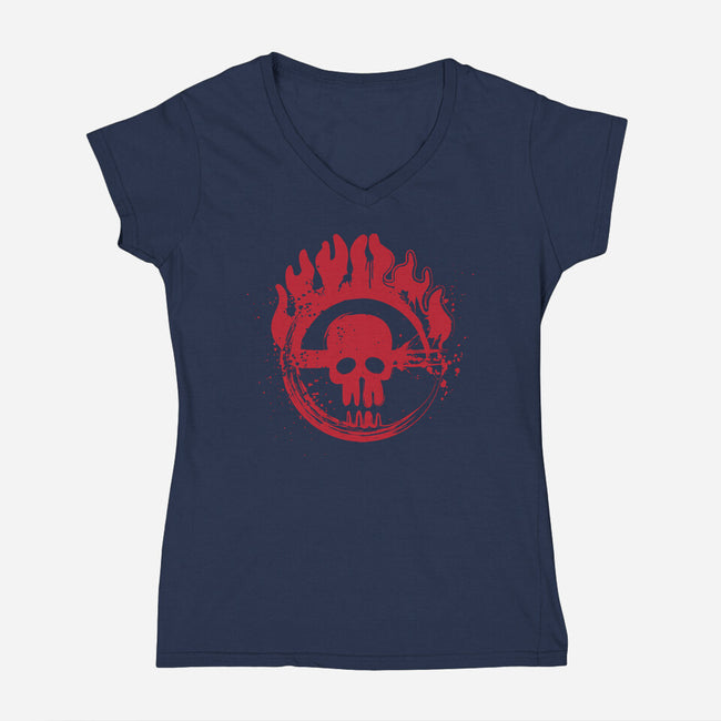 War Boys Symbol-Womens-V-Neck-Tee-DrMonekers