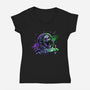 Space Scream-Womens-V-Neck-Tee-daobiwan