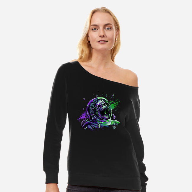 Space Scream-Womens-Off Shoulder-Sweatshirt-daobiwan