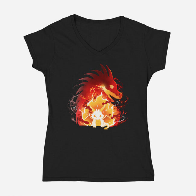 Drago-Womens-V-Neck-Tee-Vallina84