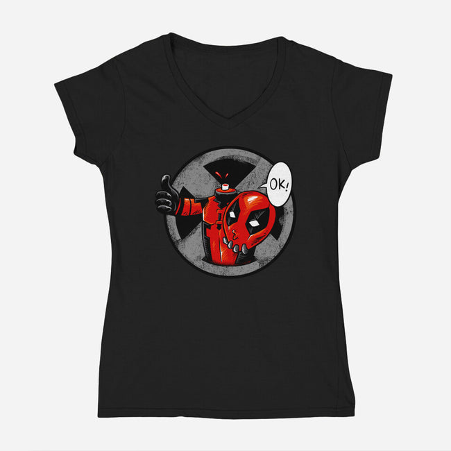 Fun Undead-Womens-V-Neck-Tee-spoilerinc