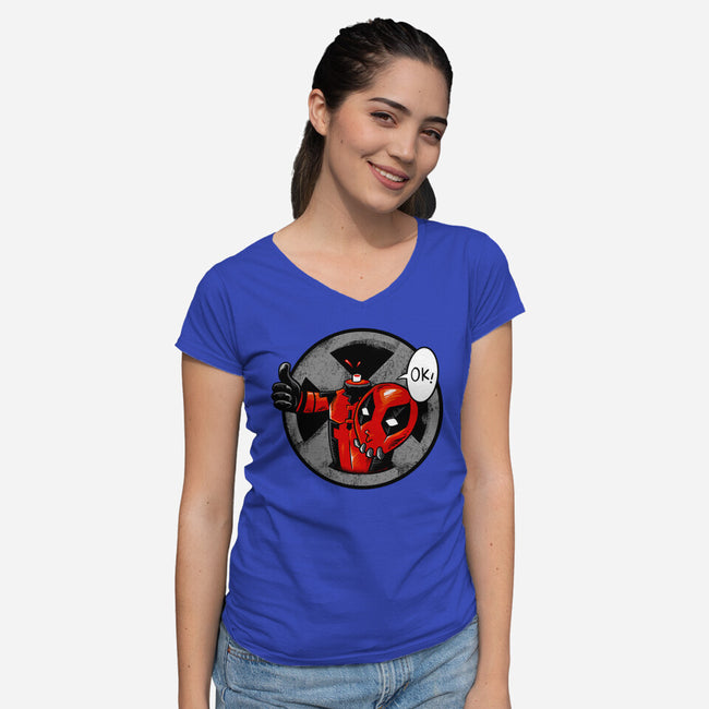 Fun Undead-Womens-V-Neck-Tee-spoilerinc