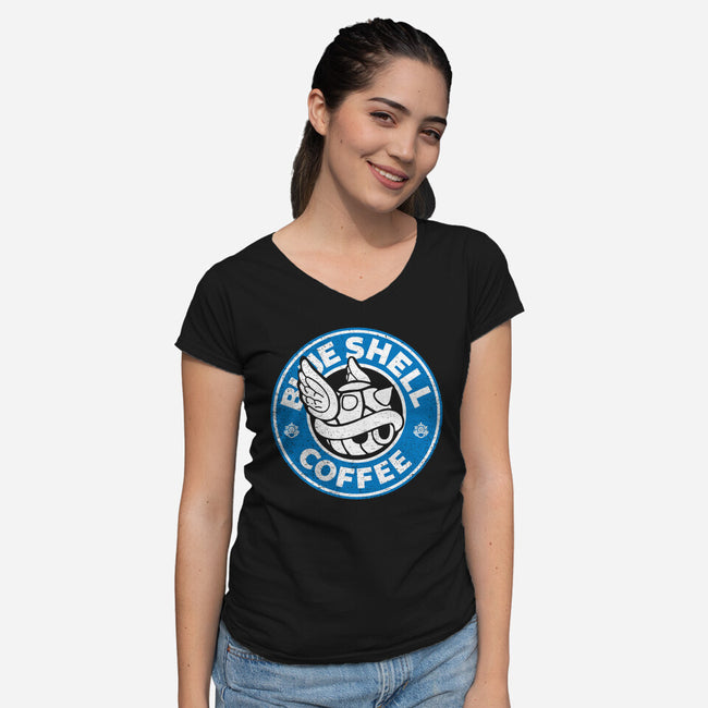 Coffee Seeker-Womens-V-Neck-Tee-dalethesk8er