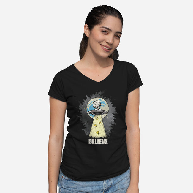 I Believe-Womens-V-Neck-Tee-turborat14