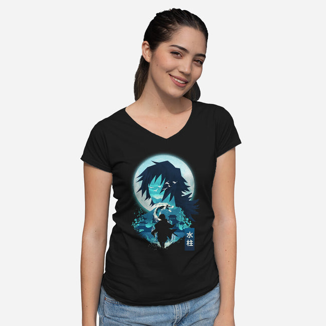 Water Breathing Landscape-Womens-V-Neck-Tee-dandingeroz