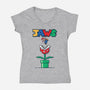 Mario Jaws-Womens-V-Neck-Tee-Faissal Thomas