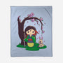 Kokeshi Chinese Princess-None-Fleece-Blanket-ellr