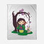 Kokeshi Chinese Princess-None-Fleece-Blanket-ellr