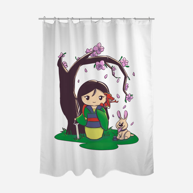 Kokeshi Chinese Princess-None-Polyester-Shower Curtain-ellr