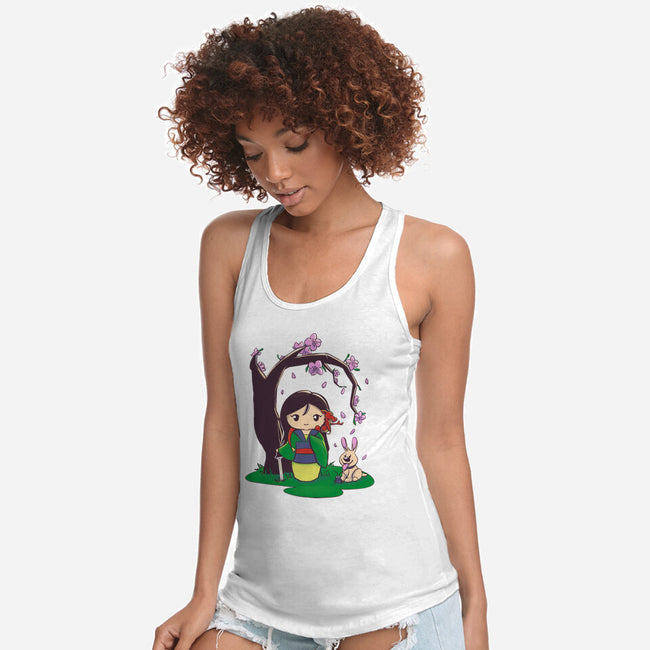 Kokeshi Chinese Princess-Womens-Racerback-Tank-ellr