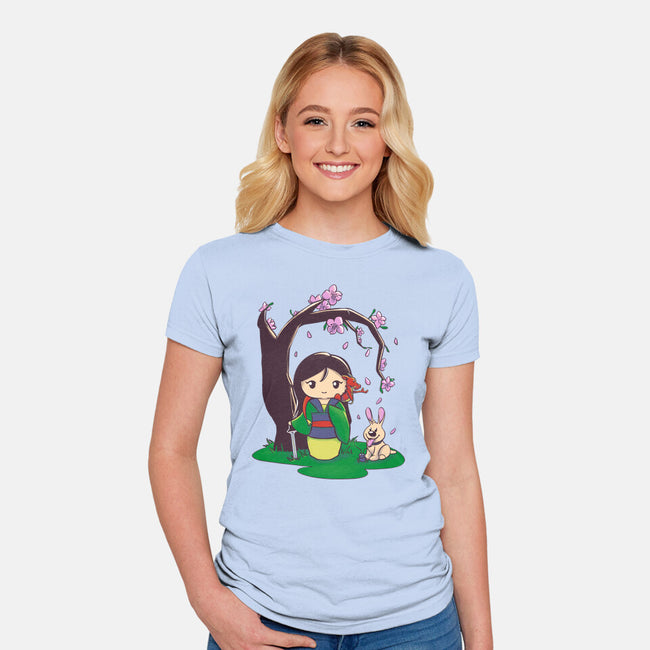 Kokeshi Chinese Princess-Womens-Fitted-Tee-ellr