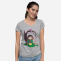 Kokeshi Chinese Princess-Womens-V-Neck-Tee-ellr