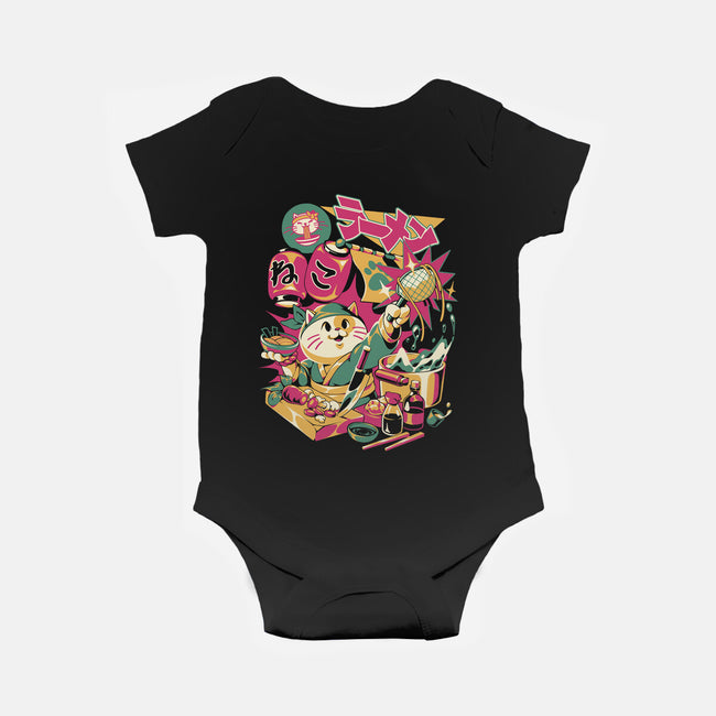 Neko Ramen Cat-Baby-Basic-Onesie-ilustrata