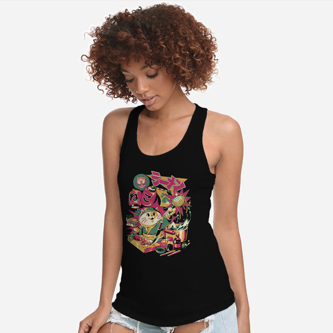 Neko Ramen Cat-Womens-Racerback-Tank-ilustrata