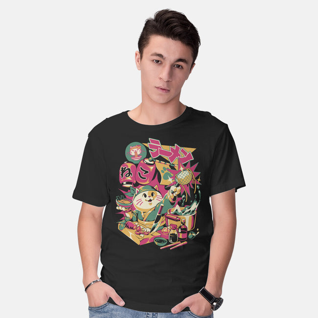 Neko Ramen Cat-Mens-Basic-Tee-ilustrata