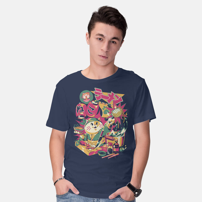 Neko Ramen Cat-Mens-Basic-Tee-ilustrata