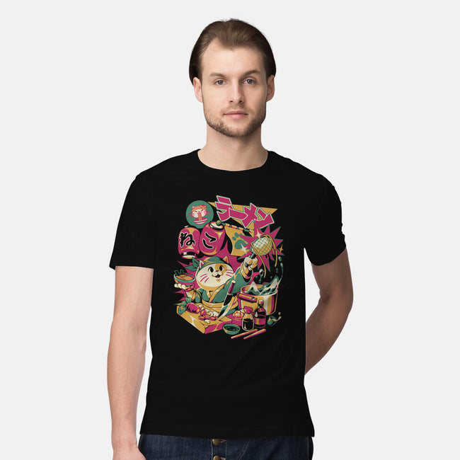 Neko Ramen Cat-Mens-Premium-Tee-ilustrata