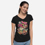 Neko Ramen Cat-Womens-V-Neck-Tee-ilustrata