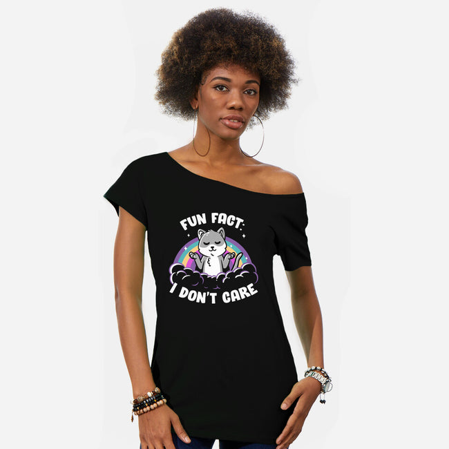 Fun Fact I Don't Care-Womens-Off Shoulder-Tee-koalastudio