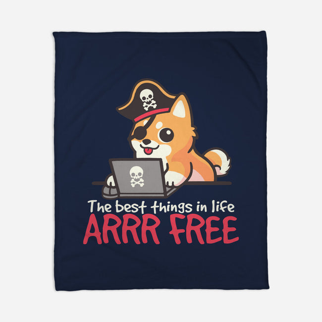 Web Pirate Dog-None-Fleece-Blanket-NemiMakeit